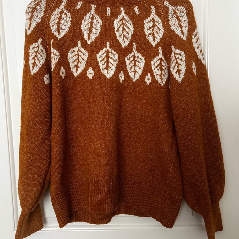 Maurices Rust Leaf Pattern Sweater